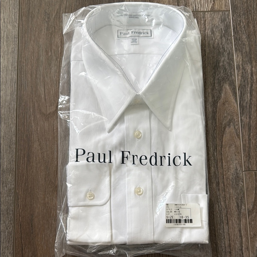 Paul Fredrick White Dress Shirt Classic Formal Attire